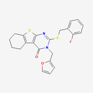 2-[(2-fluorobenzyl)sulfanyl]-3-(furan-2-ylmethyl)-5,6,7,8-tetrahydro[1]benzothieno[2,3-d]pyrimidin-4(3H)-one