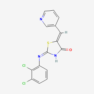 molecular formula C15H9Cl2N3OS B12153941 (2Z,5Z)-2-[(2,3-dichlorophenyl)imino]-5-(pyridin-3-ylmethylidene)-1,3-thiazolidin-4-one 