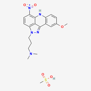molecular formula C20H25N5O6S B1215396 Pyrazoloacridine mesylate CAS No. 99009-21-9