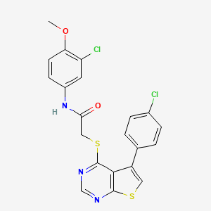 N-(3-chloro-4-methoxyphenyl)-2-{[5-(4-chlorophenyl)thieno[2,3-d]pyrimidin-4-yl]sulfanyl}acetamide