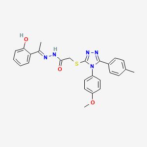 N'-[(1E)-1-(2-hydroxyphenyl)ethylidene]-2-{[4-(4-methoxyphenyl)-5-(4-methylphenyl)-4H-1,2,4-triazol-3-yl]sulfanyl}acetohydrazide