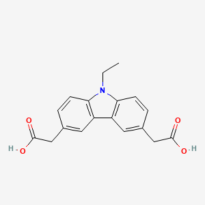 molecular formula C18H17NO4 B1215399 2-[6-(Carboxymethyl)-9-ethyl-3-carbazolyl]acetic acid 