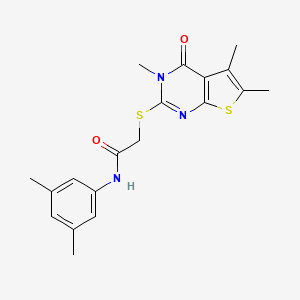 N-(3,5-dimethylphenyl)-2-[(3,5,6-trimethyl-4-oxo-3,4-dihydrothieno[2,3-d]pyrimidin-2-yl)sulfanyl]acetamide