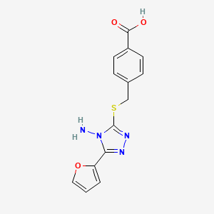 4-[(4-Amino-5-(2-furyl)-1,2,4-triazol-3-ylthio)methyl]benzoic acid