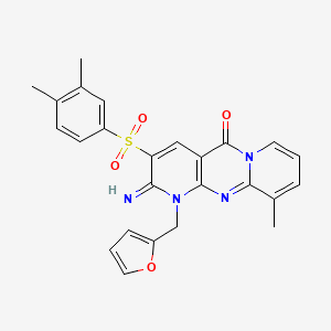 3-[(3,4-Dimethylphenyl)sulfonyl]-1-(2-furylmethyl)-2-imino-10-methyl-1,6-dihyd ropyridino[2,3-d]pyridino[1,2-a]pyrimidin-5-one