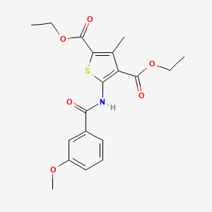 molecular formula C19H21NO6S B12154104 2,4-Diethyl 5-(3-methoxybenzamido)-3-methylthiophene-2,4-dicarboxylate 