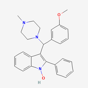 molecular formula C27H29N3O2 B12154109 3-[(3-Methoxyphenyl)(4-methylpiperazinyl)methyl]-2-phenylindol-1-ol 