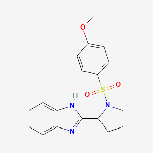 molecular formula C18H19N3O3S B12154115 2-{1-[(4-methoxyphenyl)sulfonyl]pyrrolidin-2-yl}-1H-benzimidazole 