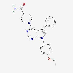 1-[7-(4-ethoxyphenyl)-5-phenyl-7H-pyrrolo[2,3-d]pyrimidin-4-yl]piperidine-4-carboxamide