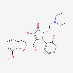 1-[2-(Diethylamino)ethyl]-5-(2-fluorophenyl)-3-hydroxy-4-[(7-methoxybenzo[d]fu ran-2-yl)carbonyl]-3-pyrrolin-2-one