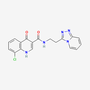 8-chloro-4-oxo-N-[2-([1,2,4]triazolo[4,3-a]pyridin-3-yl)ethyl]-1,4-dihydroquinoline-3-carboxamide