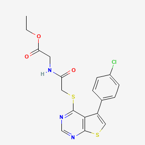 ethyl N-({[5-(4-chlorophenyl)thieno[2,3-d]pyrimidin-4-yl]sulfanyl}acetyl)glycinate