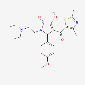 molecular formula C24H31N3O4S B12154219 1-[2-(Diethylamino)ethyl]-4-[(2,4-dimethyl(1,3-thiazol-5-yl))carbonyl]-5-(4-et hoxyphenyl)-3-hydroxy-3-pyrrolin-2-one 