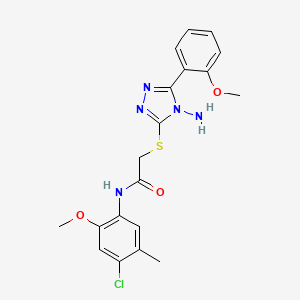 2-[4-amino-5-(2-methoxyphenyl)(1,2,4-triazol-3-ylthio)]-N-(4-chloro-2-methoxy-5-methylphenyl)acetamide