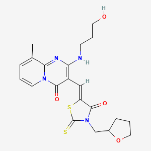 2-[(3-hydroxypropyl)amino]-9-methyl-3-{(Z)-[4-oxo-3-(tetrahydrofuran-2-ylmethyl)-2-thioxo-1,3-thiazolidin-5-ylidene]methyl}-4H-pyrido[1,2-a]pyrimidin-4-one