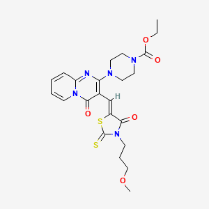 ethyl 4-(3-{(Z)-[3-(3-methoxypropyl)-4-oxo-2-thioxo-1,3-thiazolidin-5-ylidene]methyl}-4-oxo-4H-pyrido[1,2-a]pyrimidin-2-yl)piperazine-1-carboxylate