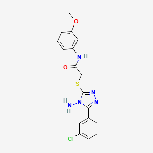 molecular formula C17H16ClN5O2S B12154332 2-{[4-amino-5-(3-chlorophenyl)-4H-1,2,4-triazol-3-yl]sulfanyl}-N-(3-methoxyphenyl)acetamide 