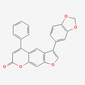 molecular formula C24H14O5 B12154359 3-(1,3-benzodioxol-5-yl)-5-phenyl-7H-furo[3,2-g]chromen-7-one 