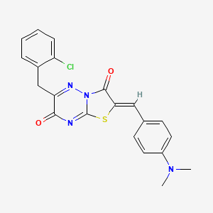 molecular formula C21H17ClN4O2S B12154374 (2Z)-6-(2-chlorobenzyl)-2-[4-(dimethylamino)benzylidene]-7H-[1,3]thiazolo[3,2-b][1,2,4]triazine-3,7(2H)-dione 