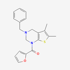 molecular formula C20H20N2O2S B12154433 (3-benzyl-5,6-dimethyl-3,4-dihydrothieno[2,3-d]pyrimidin-1(2H)-yl)(furan-2-yl)methanone 