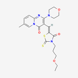 3-{(Z)-[3-(3-ethoxypropyl)-4-oxo-2-thioxo-1,3-thiazolidin-5-ylidene]methyl}-7-methyl-2-(morpholin-4-yl)-4H-pyrido[1,2-a]pyrimidin-4-one