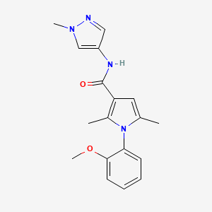 molecular formula C18H20N4O2 B12154487 1-(2-methoxyphenyl)-2,5-dimethyl-N-(1-methyl-1H-pyrazol-4-yl)-1H-pyrrole-3-carboxamide 