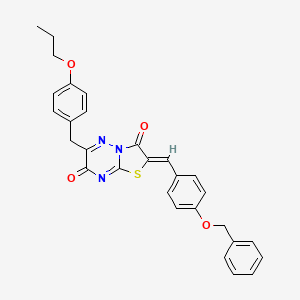 (2Z)-2-[4-(benzyloxy)benzylidene]-6-(4-propoxybenzyl)-7H-[1,3]thiazolo[3,2-b][1,2,4]triazine-3,7(2H)-dione