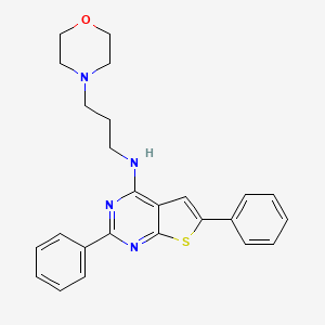 molecular formula C25H26N4OS B12154521 N-[3-(morpholin-4-yl)propyl]-2,6-diphenylthieno[2,3-d]pyrimidin-4-amine 