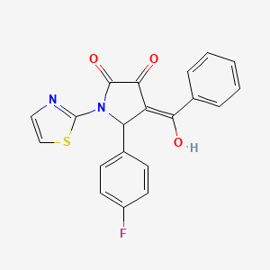 (4E)-5-(4-fluorophenyl)-4-[hydroxy(phenyl)methylidene]-1-(1,3-thiazol-2-yl)pyrrolidine-2,3-dione