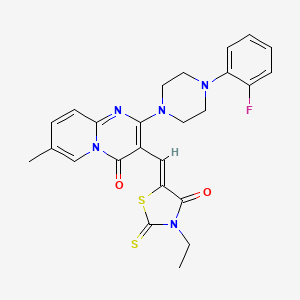 3-[(Z)-(3-ethyl-4-oxo-2-thioxo-1,3-thiazolidin-5-ylidene)methyl]-2-[4-(2-fluorophenyl)piperazin-1-yl]-7-methyl-4H-pyrido[1,2-a]pyrimidin-4-one