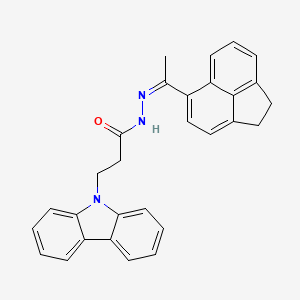 molecular formula C29H25N3O B12154572 3-(9H-carbazol-9-yl)-N'-[(1Z)-1-(1,2-dihydroacenaphthylen-5-yl)ethylidene]propanehydrazide 