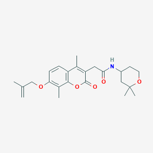 2-{4,8-dimethyl-7-[(2-methylprop-2-en-1-yl)oxy]-2-oxo-2H-chromen-3-yl}-N-(2,2-dimethyltetrahydro-2H-pyran-4-yl)acetamide