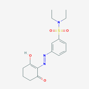 3-[2-(2,6-dioxocyclohexylidene)hydrazin-1-yl]-N,N-diethylbenzene-1-sulfonamide