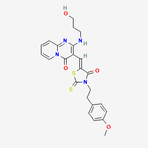 2-[(3-hydroxypropyl)amino]-3-[(Z)-{3-[2-(4-methoxyphenyl)ethyl]-4-oxo-2-thioxo-1,3-thiazolidin-5-ylidene}methyl]-4H-pyrido[1,2-a]pyrimidin-4-one