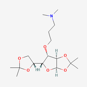 molecular formula C17H31NO6 B1215474 1:2,5:6-Di-O-isopropylidene-3-O-(3-(dimethylamino)propyl)-alpha-D-glucofuranose CAS No. 53914-14-0