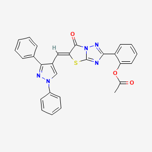 2-{(5Z)-5-[(1,3-diphenyl-1H-pyrazol-4-yl)methylidene]-6-oxo-5,6-dihydro[1,3]thiazolo[3,2-b][1,2,4]triazol-2-yl}phenyl acetate