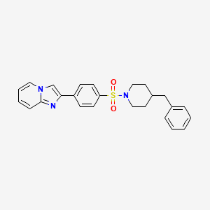 molecular formula C25H25N3O2S B12154761 2-{4-[(4-Benzylpiperidin-1-yl)sulfonyl]phenyl}imidazo[1,2-a]pyridine 