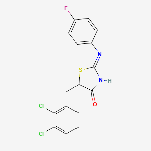 (2E)-5-(2,3-dichlorobenzyl)-2-[(4-fluorophenyl)imino]-1,3-thiazolidin-4-one