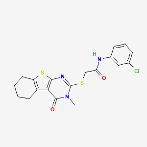 N-(3-chlorophenyl)-2-(3-methyl-4-oxo(3,5,6,7,8-pentahydrobenzo[b]thiopheno[2,3-d]pyrimidin-2-ylthio))acetamide