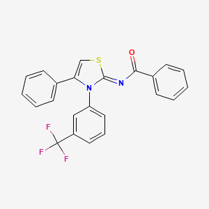 N-{4-phenyl-3-[3-(trifluoromethyl)phenyl]-2,3-dihydro-1,3-thiazol-2-ylidene}benzamide