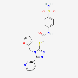 2-{[4-(furan-2-ylmethyl)-5-(pyridin-3-yl)-4H-1,2,4-triazol-3-yl]sulfanyl}-N-(4-sulfamoylphenyl)acetamide