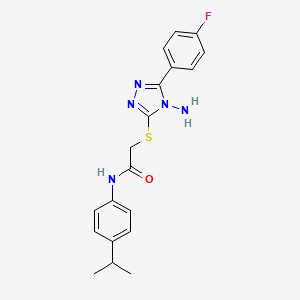 molecular formula C19H20FN5OS B12154878 2-{[4-amino-5-(4-fluorophenyl)-4H-1,2,4-triazol-3-yl]sulfanyl}-N-[4-(propan-2-yl)phenyl]acetamide 