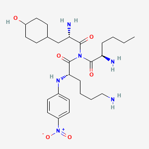 molecular formula C27H44N6O6 B1215490 H-Norleucyl-hexahydrotyrosyl-lysine-4-nitroanilide CAS No. 88793-96-8