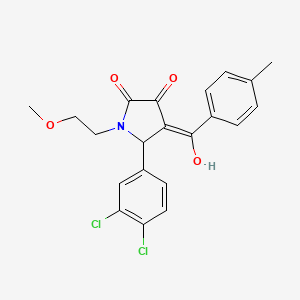 molecular formula C21H19Cl2NO4 B12154933 5-(3,4-dichlorophenyl)-3-hydroxy-1-(2-methoxyethyl)-4-[(4-methylphenyl)carbonyl]-1,5-dihydro-2H-pyrrol-2-one 