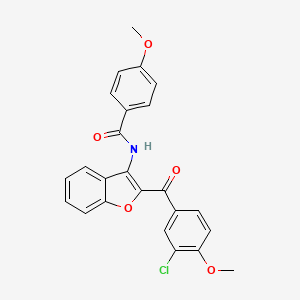 molecular formula C24H18ClNO5 B12154954 N-{2-[(3-chloro-4-methoxyphenyl)carbonyl]-1-benzofuran-3-yl}-4-methoxybenzamide 