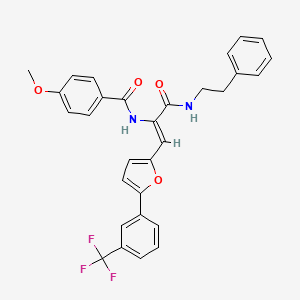 4-methoxy-N-[(1Z)-3-oxo-3-[(2-phenylethyl)amino]-1-{5-[3-(trifluoromethyl)phenyl]furan-2-yl}prop-1-en-2-yl]benzamide