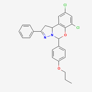 7,9-Dichloro-2-phenyl-5-(4-propoxyphenyl)-1,10b-dihydropyrazolo[1,5-c][1,3]benzoxazine