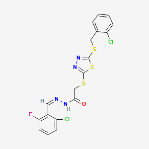 2-({5-[(2-chlorobenzyl)sulfanyl]-1,3,4-thiadiazol-2-yl}sulfanyl)-N'-[(Z)-(2-chloro-6-fluorophenyl)methylidene]acetohydrazide