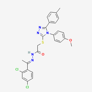 N'-[(1E)-1-(2,4-dichlorophenyl)ethylidene]-2-{[4-(4-methoxyphenyl)-5-(4-methylphenyl)-4H-1,2,4-triazol-3-yl]sulfanyl}acetohydrazide