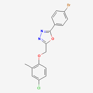 molecular formula C16H12BrClN2O2 B12155041 2-(4-Bromophenyl)-5-[(4-chloro-2-methylphenoxy)methyl]-1,3,4-oxadiazole 